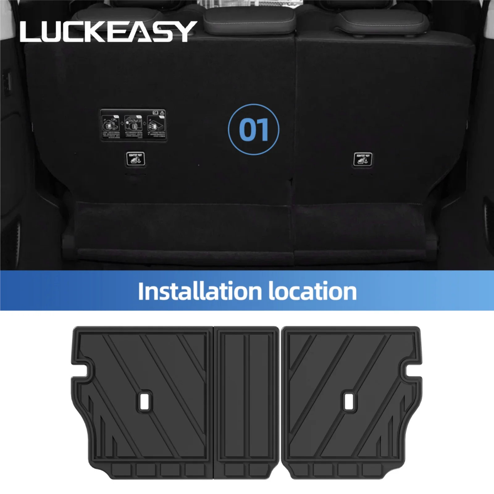 LUCKEASY Left Drive for BYD Denza B5 2023‑2026 Fangchengbao/Leopard 5 Car Floor Mats Cargo Liner Upper Trunk Pad Accessories