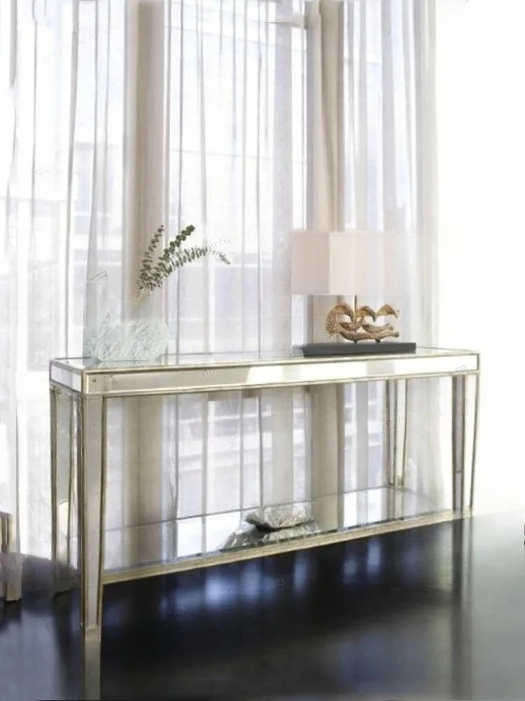Mirror porch table storage table porch table glass furniture simple European neoclassical