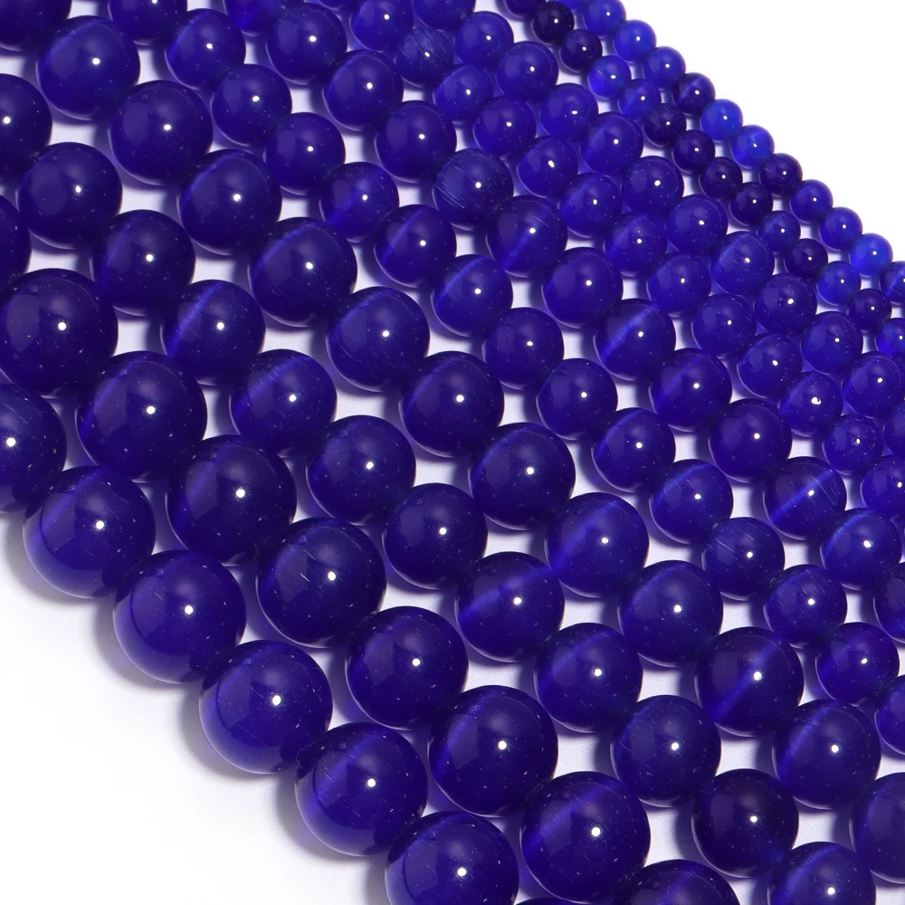 1 ストランド 4/6/8/10/12 ミリメートルブルーキ - Jewelry Making Gemstones のレビューと価格