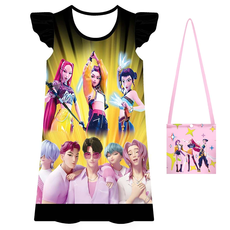 أزياء أنيمي هنتركس رومي ميرا زوي للأطفال Kpop شيطان الصيادين فستان تنكري للفتيات الصغيرات ثوب نوم كرنفال للحفلات