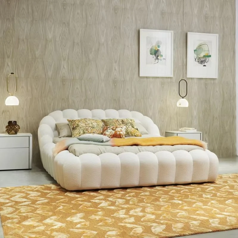 Bed King Deluxe Frame Wooden Bed with Storage Modern King Sheets Super Bedroom Furniture King Bed