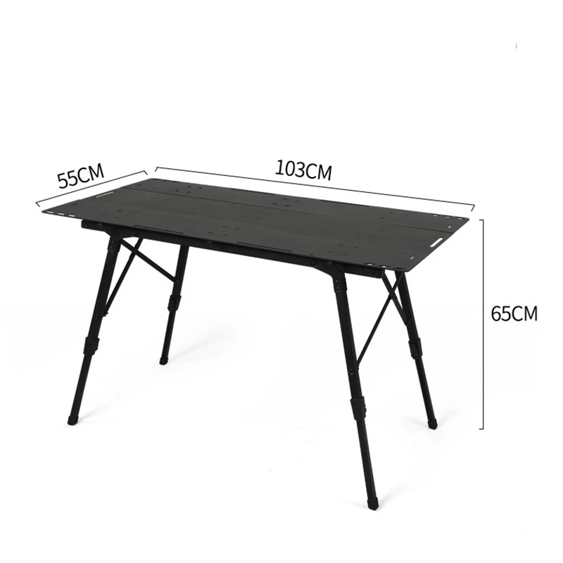 Space Saving Aluminum Three Board Tactical Table With Adjustable Extendable Legs For Travel Camping Outdoor Events