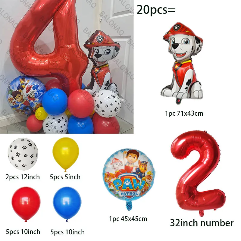 Globo de dibujos animados de la patrulla canina, suministros para fiesta de cumpleaños de niños, utilería para fotos, decoración del hogar, Baby