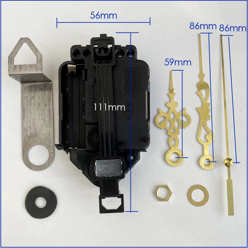 Pendulum Type Movement Plastic Movement With Gold Hands Hook Nuts Clock Accessory Quartz DIY Movement Kits