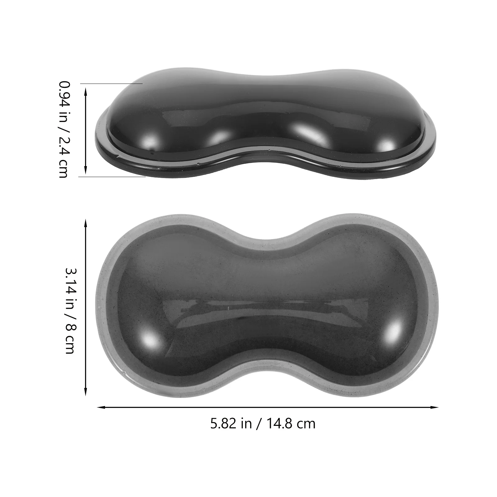 Black Silicone Non Slip Mouse Wrist Rest Pad Gel Support Ergonomic Office Computer Gaming Laptop Mat Mouse Wrist Pad