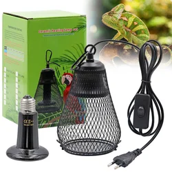 Pet Reptile Heat Lamp Shade Infrared Ceramic Heat Emitter Pet Coop Heater Guard for Chicken Lizard Turtle Brooder Snake