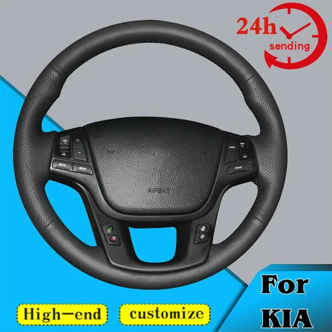 Оплетка на руль автомобиля под заказ, Удобная 100%, подходит для Kia Sorento 2, 2009, 2010, 2011-2015, Cadenza 2014-2016, автомобильные товары