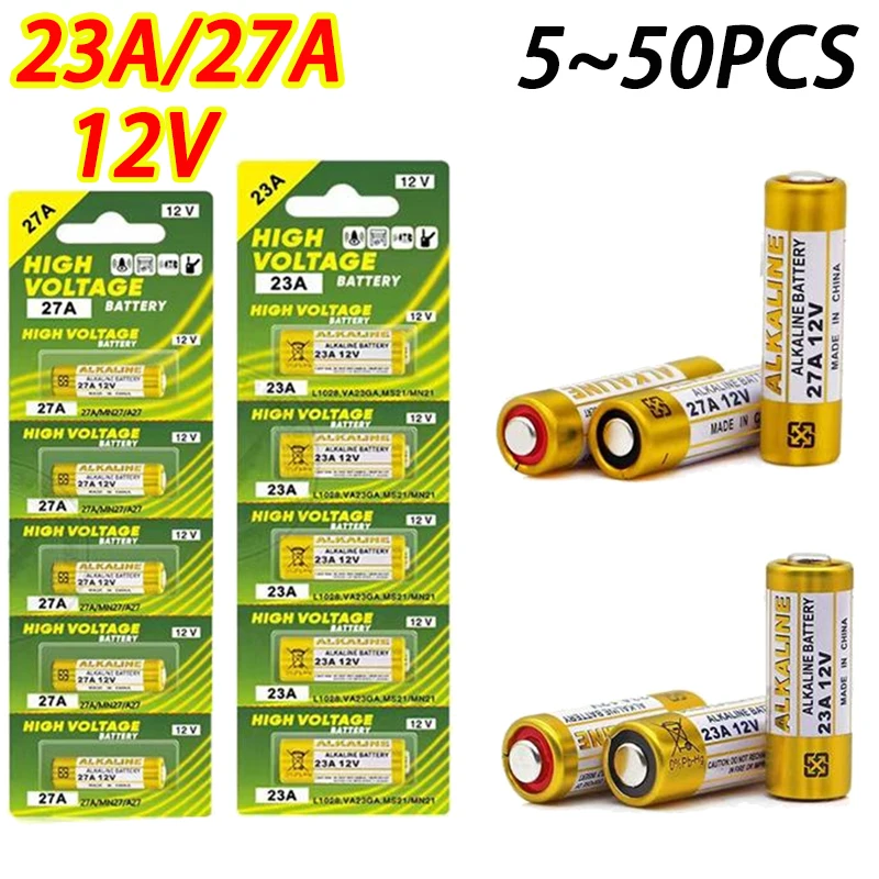 50/30/20/15/10/5 Uds 12V batería alcalina A23 27A L1028 baterías para juguetes Control remoto timbre célula seca