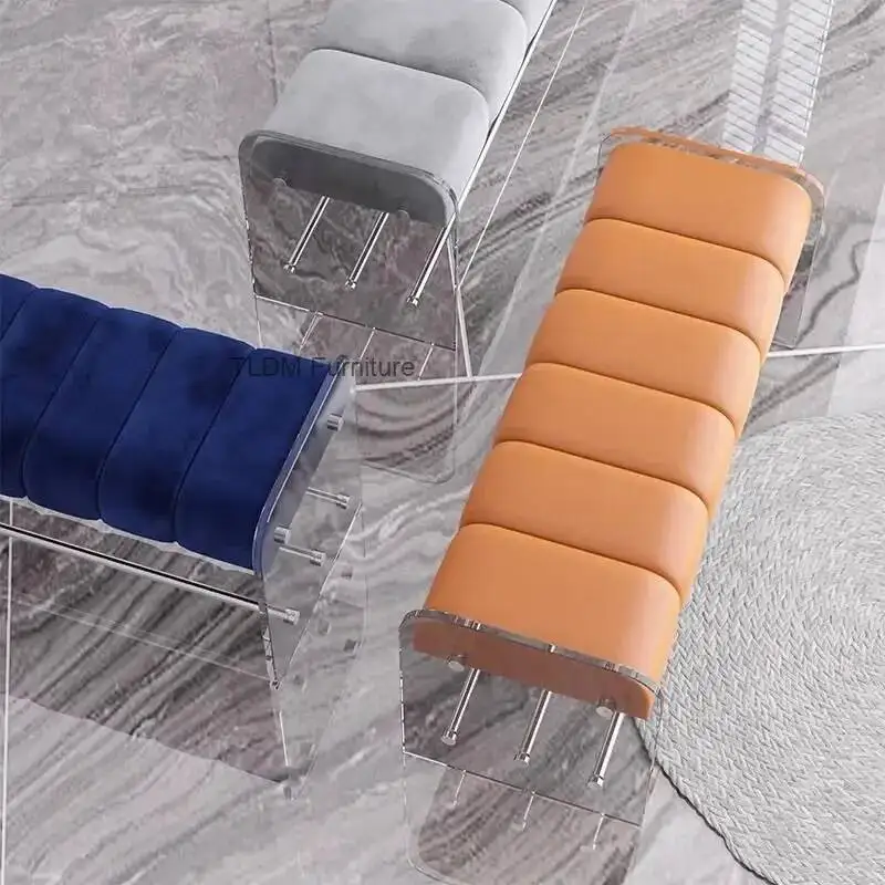 Plastic Modern Foot Stool Unique Shoe Mobile Children Storage Transparent Foot Stool Salon Nordic Tabouret Unique Furniture