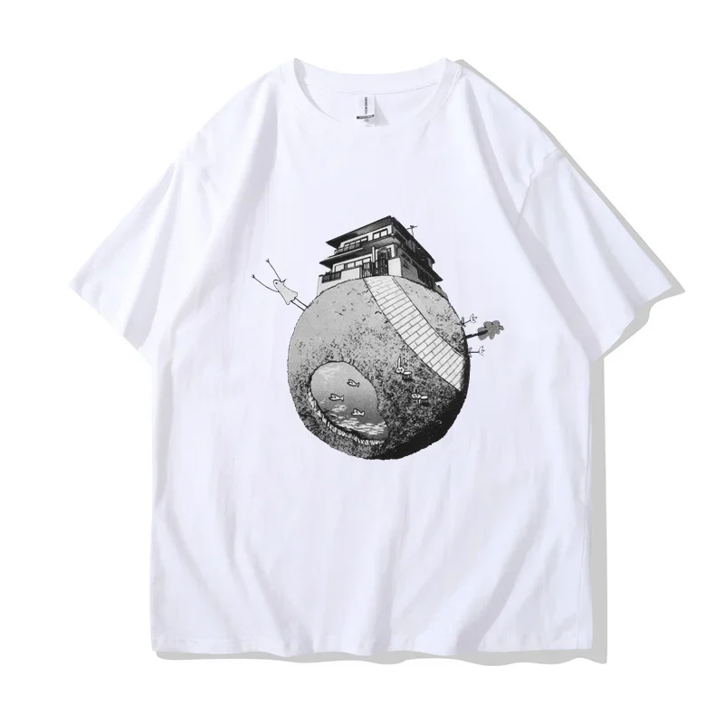 Oyasumi Punpun T Shirt Men Harajuku Aesthetic Streetwear Graphic Tshirt Unisex Anime Manga Cartoon Oversize Sand Cotton Tee Tops