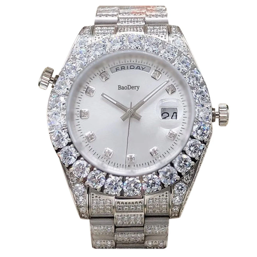 ساعة أوتوماتيكية رائجة البيع مقاس 43 ملم للرجال مع عرض مؤشر نداء خالد