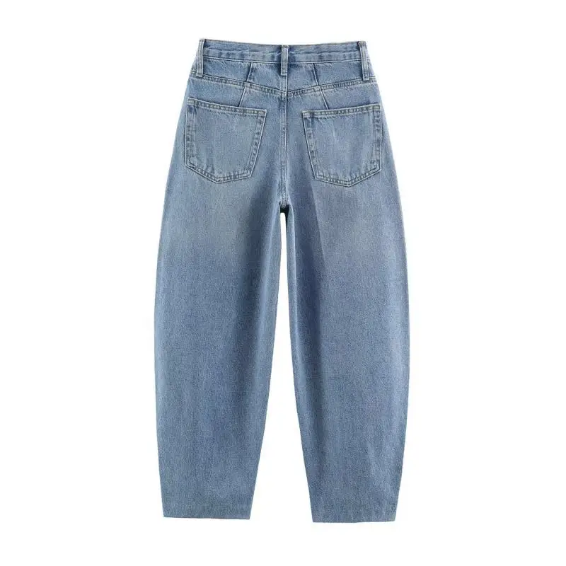 Withered Nordic Minimalist Women's Denim Pants Woman Clothes Fashion Temperament Versatile Casual High Waisted Tapered Jeans