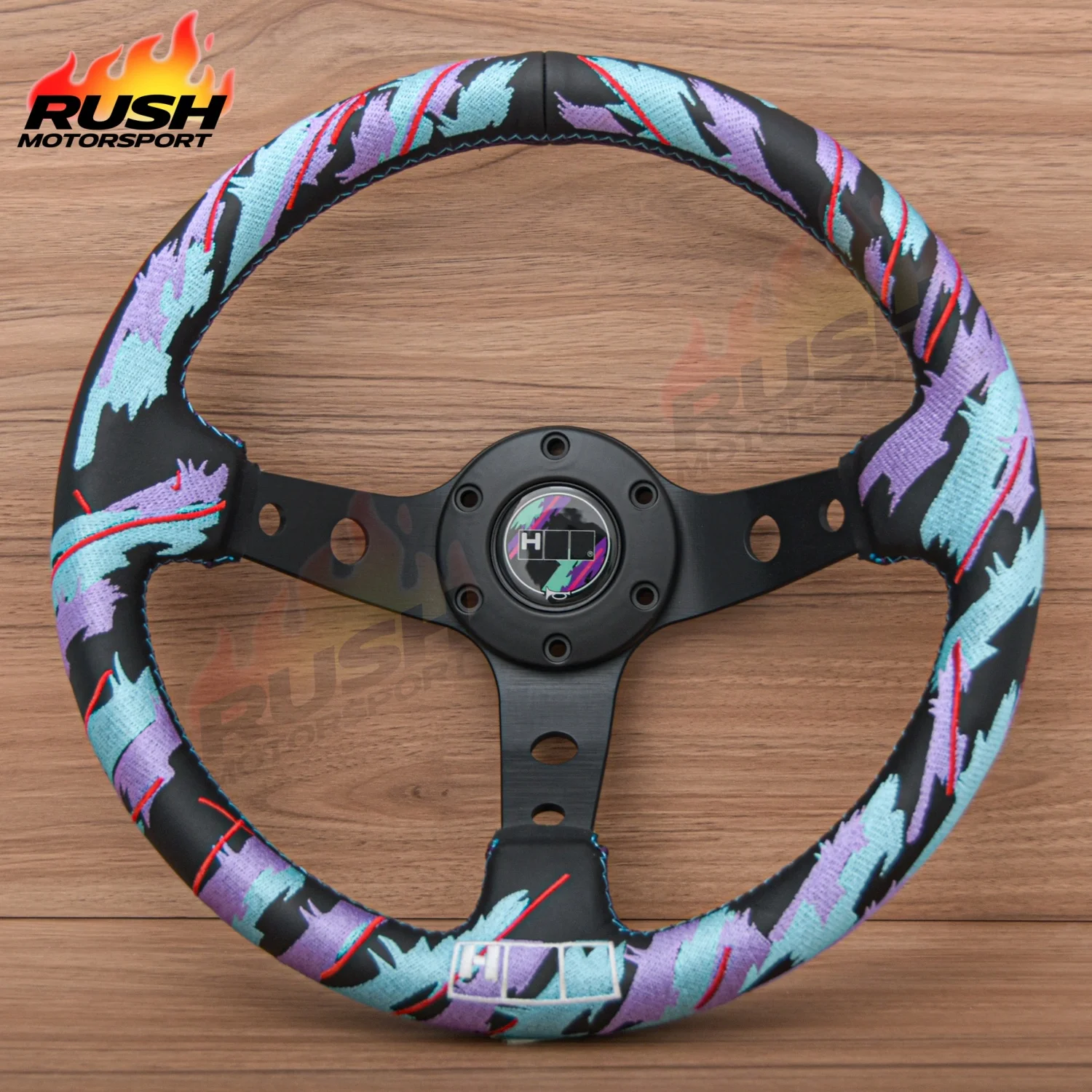 

JDM 13Inch Embroidery Steering Wheel Racing Inspired Drifting Gaming Deep Dish Steering Wheel PC-ST20X