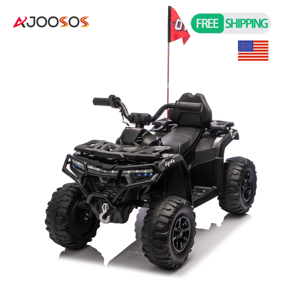 24V 2WD niños paseo eléctrico en ATV diseño todoterreno banderas decorativas interruptor de luz de encendido/apagado Control de volumen multicolor mayores de 3 años