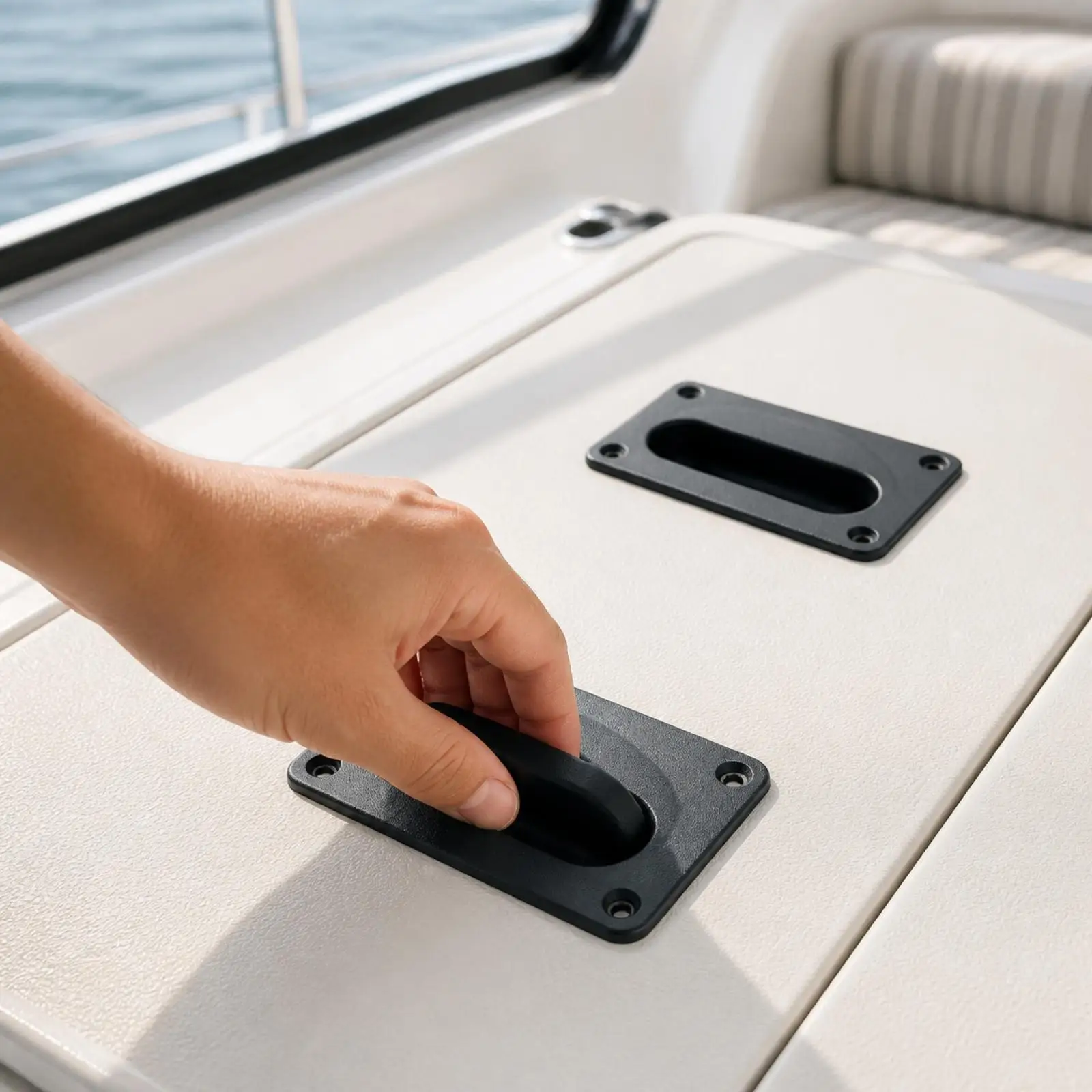PP Plastic Boat Cabinet Handle Flush Mount Access Panel Pull for Deck Hatch Engine Cover