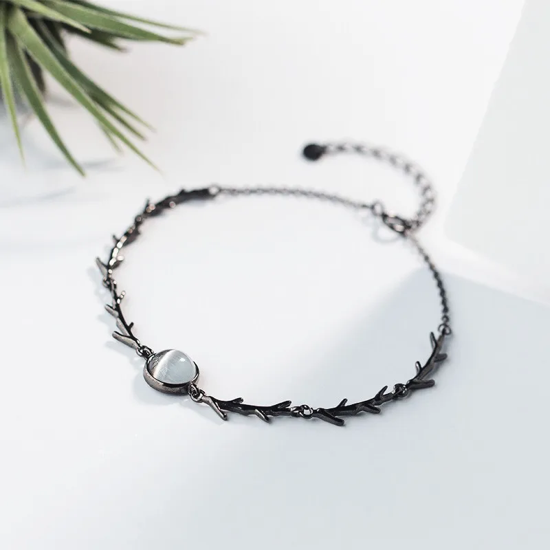 2024 New Moonlight Forest Tree Technique Bracelet Women's Hypoallergenic Metal Korean Style Shiny Bracelet Gift