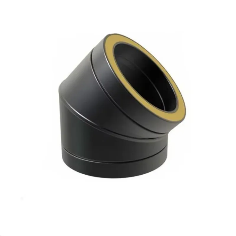 piJuntas de enchufe y espiga personalizadas, tubo de chimenea de doble pared de acero inoxidable, codo de 45 grados