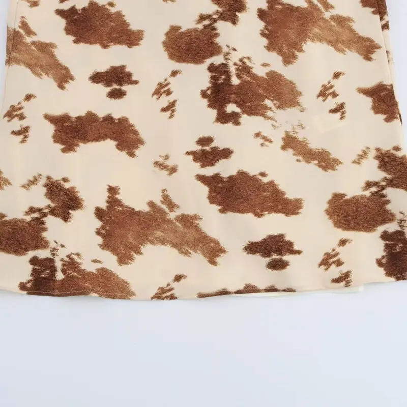 เดรสผ้าซาตินลายสัตว์สำหรับผู้หญิง สายเดี่ยว เนื้อผ้าไหม สไตล์เซ็กซี่ แขนกุด ยาวแบบแม็กซี่ เหมาะสำหรับงานปาร์ตี้และงานราตรี