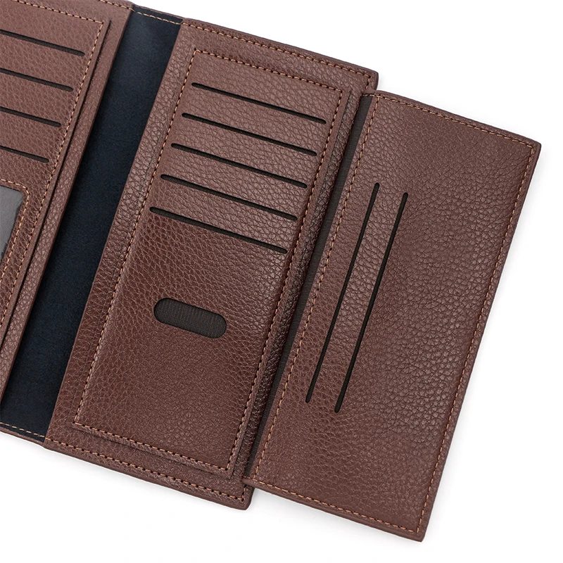 Nouveau portefeuille pour hommes à la mode et simple portefeuille long pour hommes en polyuréthane portefeuille multifonctionnel et multi-fentes pour cartes sac pour cartes