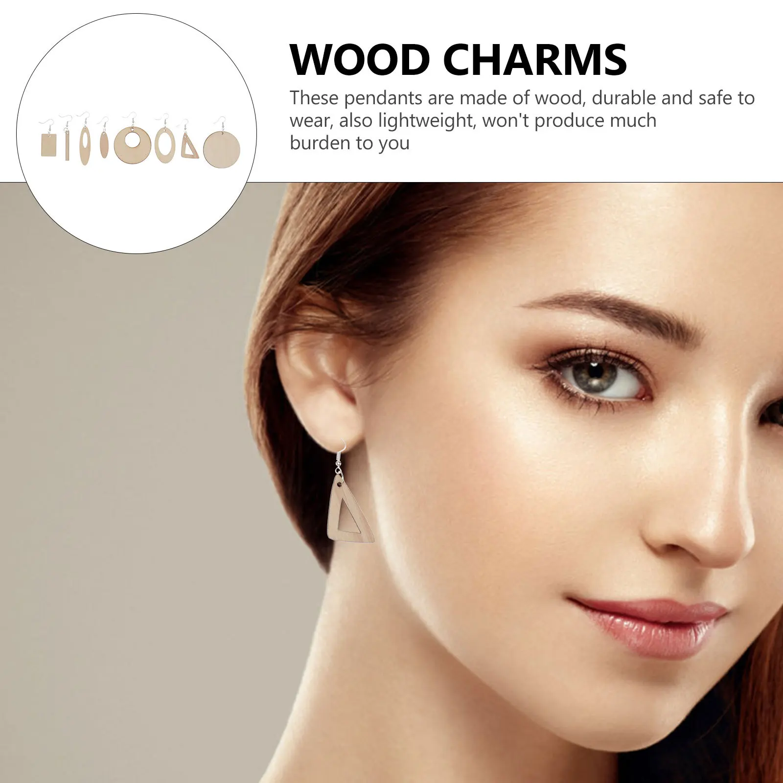 

1Set Blank Wood Earring Set 80 Pieces DIY Pendant Charms for Handmade Earrings Necklaces Crafts Accessories Gift for Women