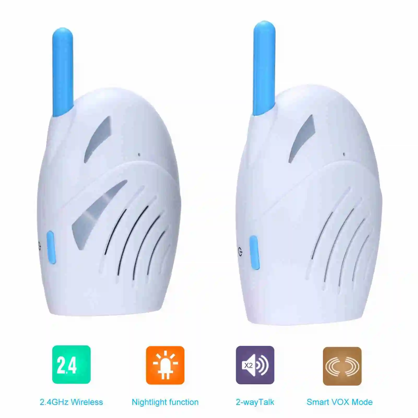 Rilevatore per bambini 2.4GHz Citofono wireless a 2 vie Allarme sonoro per pianto Rilevatore per bambini per fotocamera wireless domestica