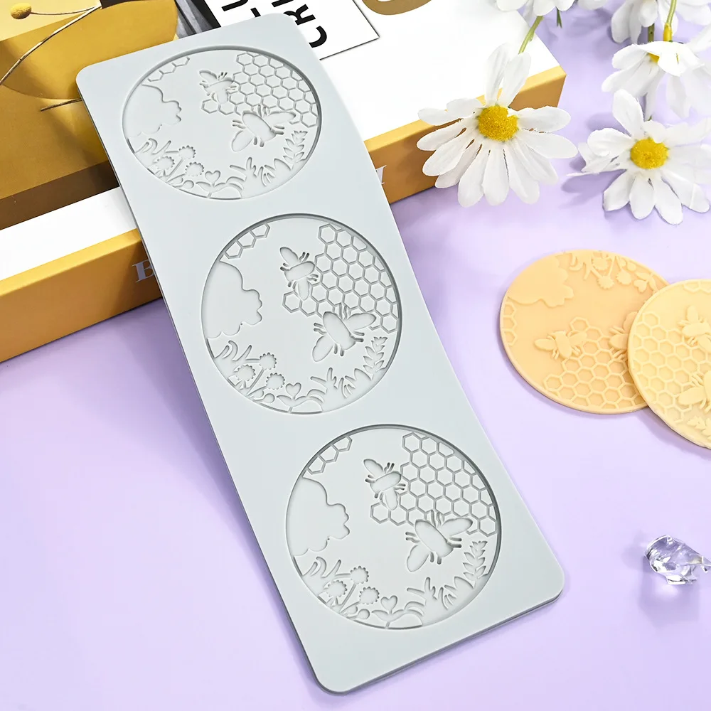 Flower Cluster Leaf ring Honeycomb Snowflake Design Sugar Craft Silicone Pads Lace Mat Fondant Cake Molds Chocolate Chip Molds