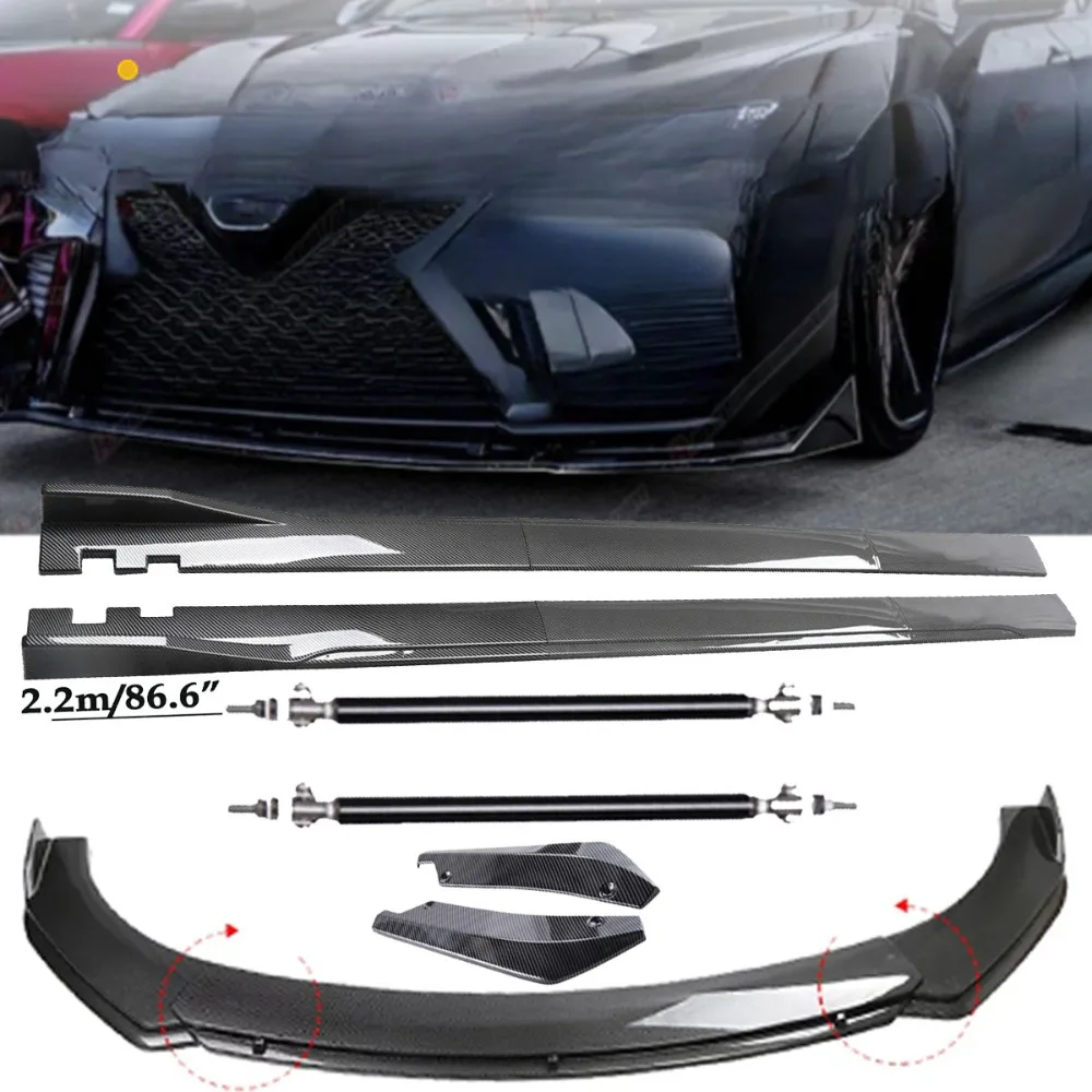 Carbon Fiber Front Bumper Lip Spoiler & Side Skirt For Toyota Camry 2018-2020 United States