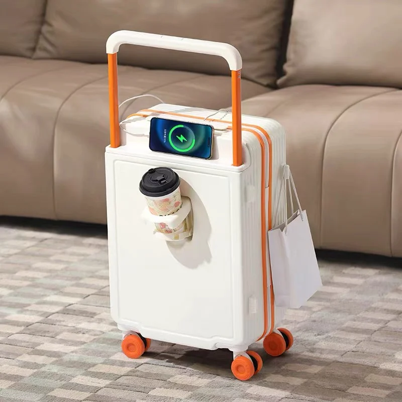 

Новый чемодан 2025 года с широкой ручкой, дорожная сумка, багажная сумка с кодовым замком, мужской бесшумный универсальный модный трендовый чемодан из ABS+PC материала