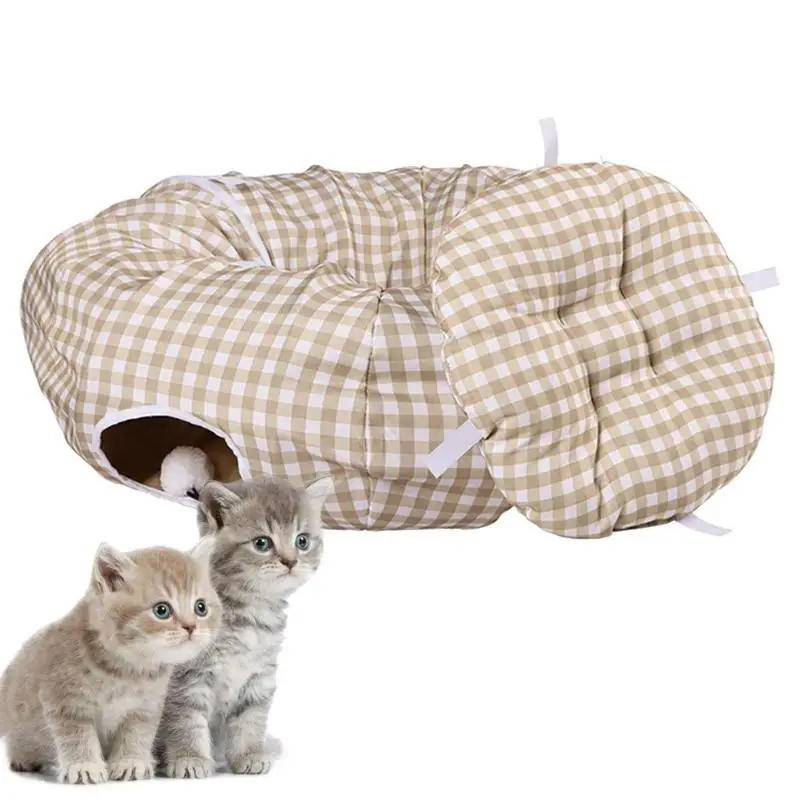 

Cat Nest Tunnel Pet Cat Nesting Cave Foldable Cat Tunnel Bed With 2 Entrances Pet Supplies For Cats Washable Toy For Living Room