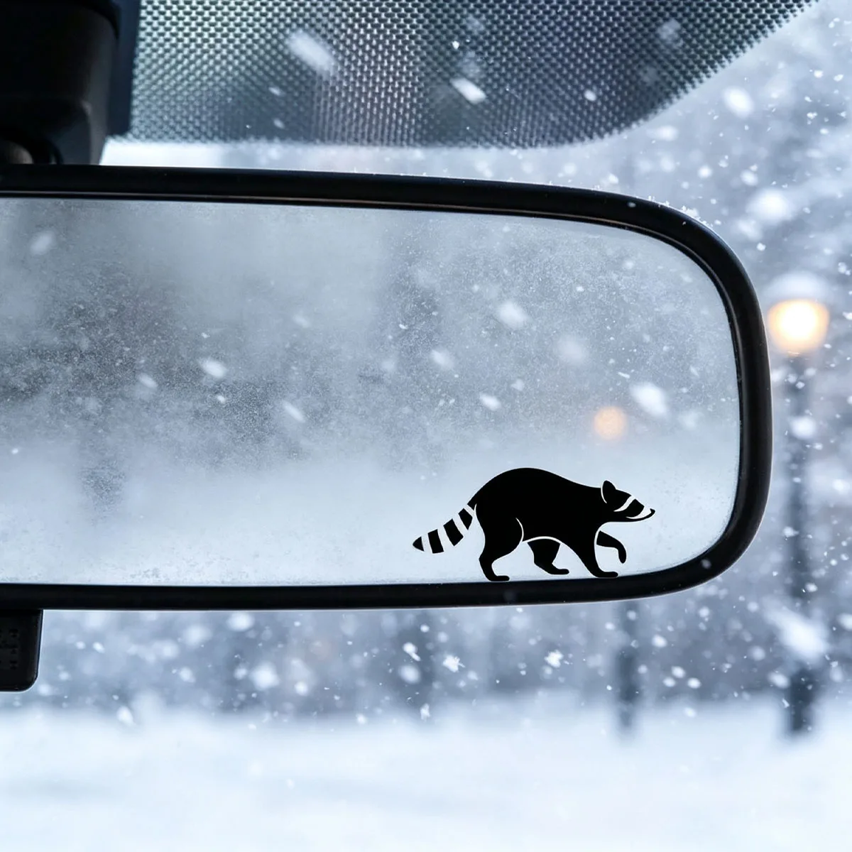 Elusive Raccoon Decal, Black Waterproof Sticker for Car Window Laptop Helmet Mug, Cute Animal Decor Accessory