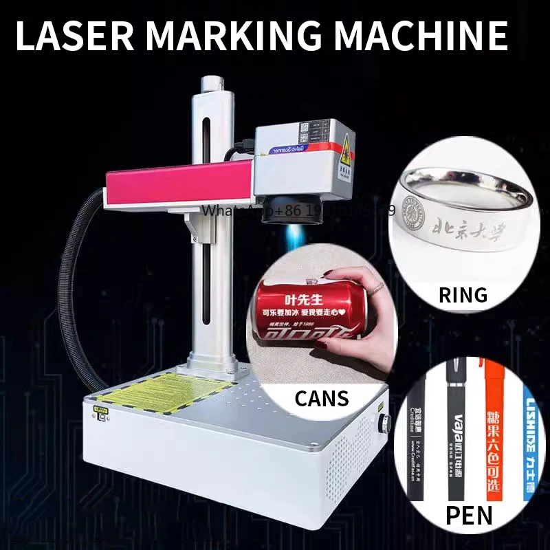 

20W/30W MAX Mini Fiber Laser Nameplate Marking Machine, for PVC Plastic & Stainless Steel with Rotary Axis