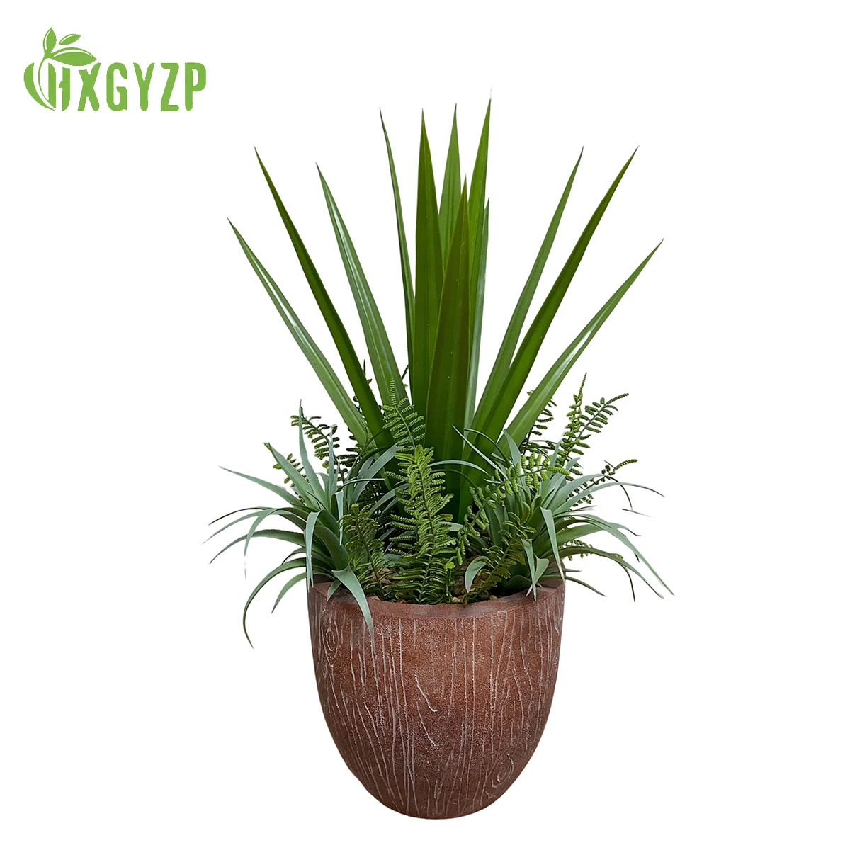 HXGYZP Artificial Plant Potted Green Agave Grass Succulents Multiple Plants With Cement Pot Home Decor Indoor Outdoor Ornament