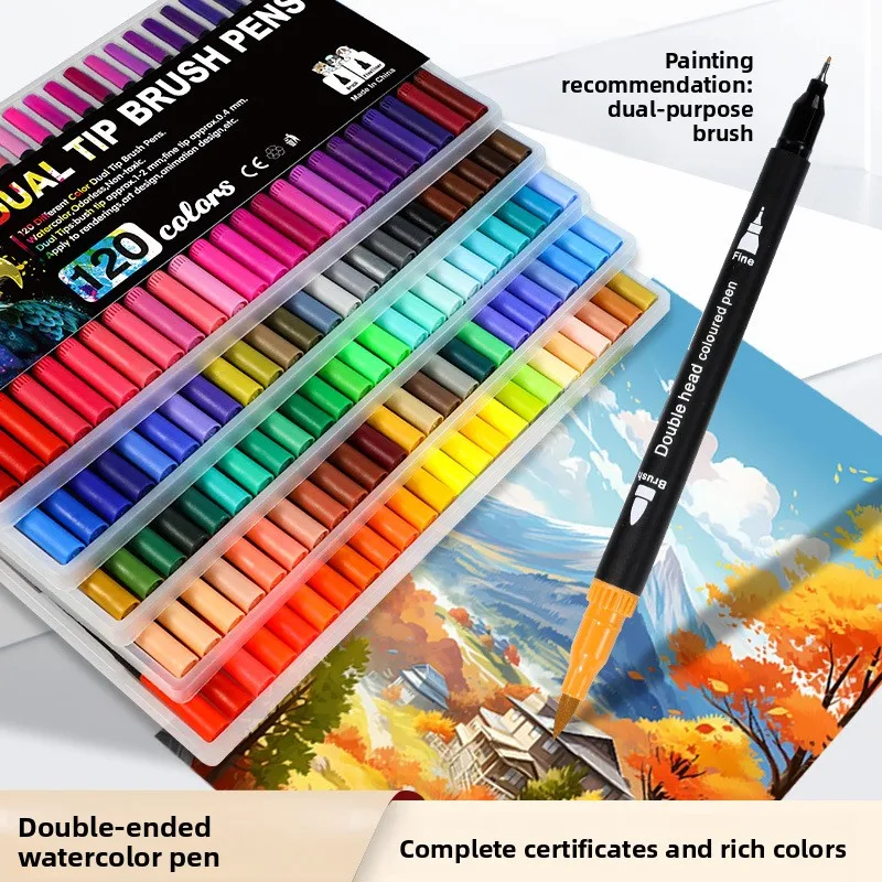 

24/36/48/60Color Professional Double Headed Watercolor Brush Art Marking Sketching Manga Soft Brush Washable and Non Dirty Hands
