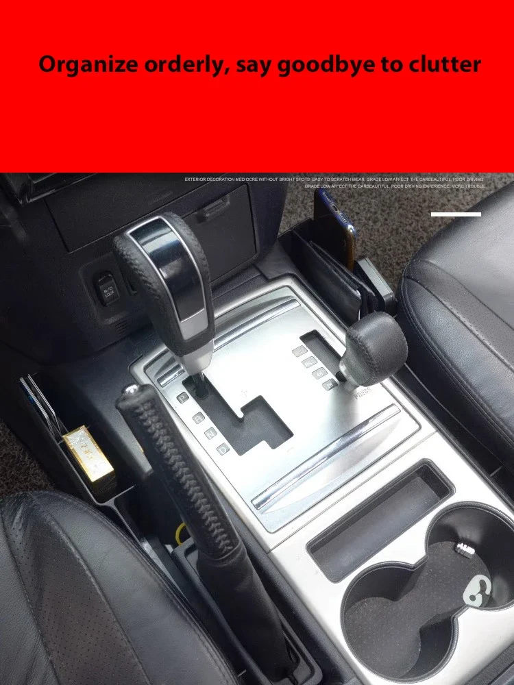 For storage and organization Armrest box center console seat gap storage box for Mitsubishi Montero/Pajero 4
