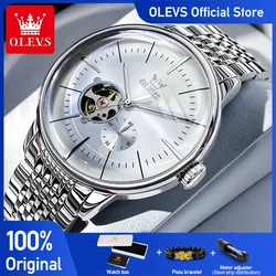OLEVS Men's Watches Minimalist Business Original Automatic Mechanical Watch for Man Curved Mirror Waterproof Luminous Fashion