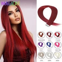 26 pulgadas 20 piezas cinta naranja marrón en extensiones de cabello liso Rubio ombré SP12/16/613 pelo sintético de alta temperatura 50 gramos/lote