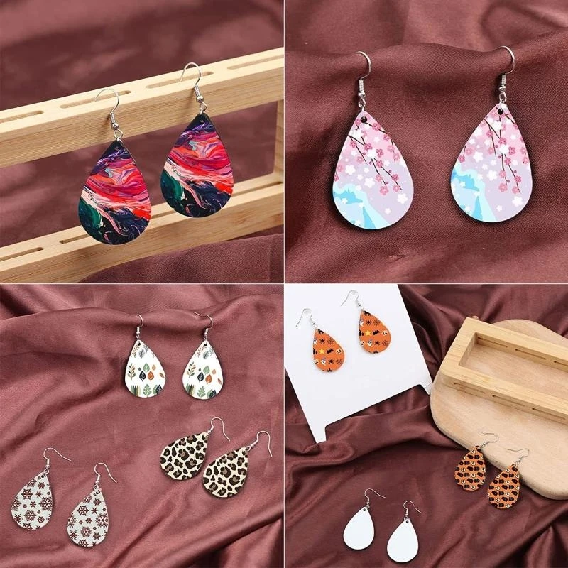 90 Pcs Earring Blanks MDF Sublimation Printing Earrings for Festival Valentine