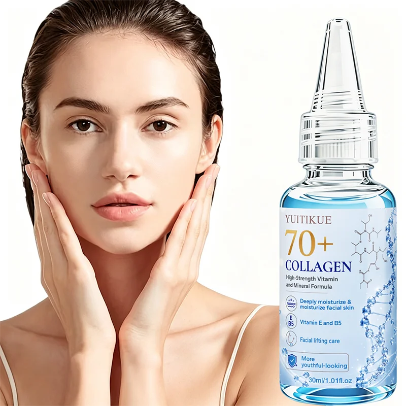 YUITIKUE Collagen Moisturizing Serum 30ml - Vitamin E B5 Lifting Face Essence Skincare