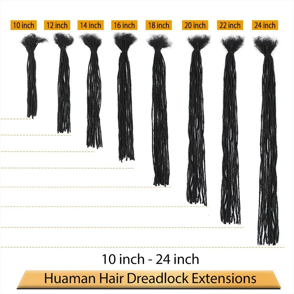 Microlocs de 0,2 cm, extensiones de rastas de cabello humano 100% para hombres/mujeres, extensiones Loc reales hechas a mano, 10-100 hebras