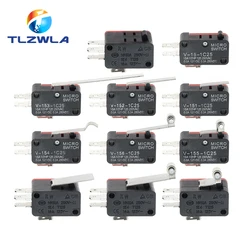 16A 250VAC SPDT finecorsa di corsa momentaneo microinterruttore 1 no1nc 3/6Pin rullo leva V-15 V-151 V-152 V-153 V-154 V-155 microinterruttore