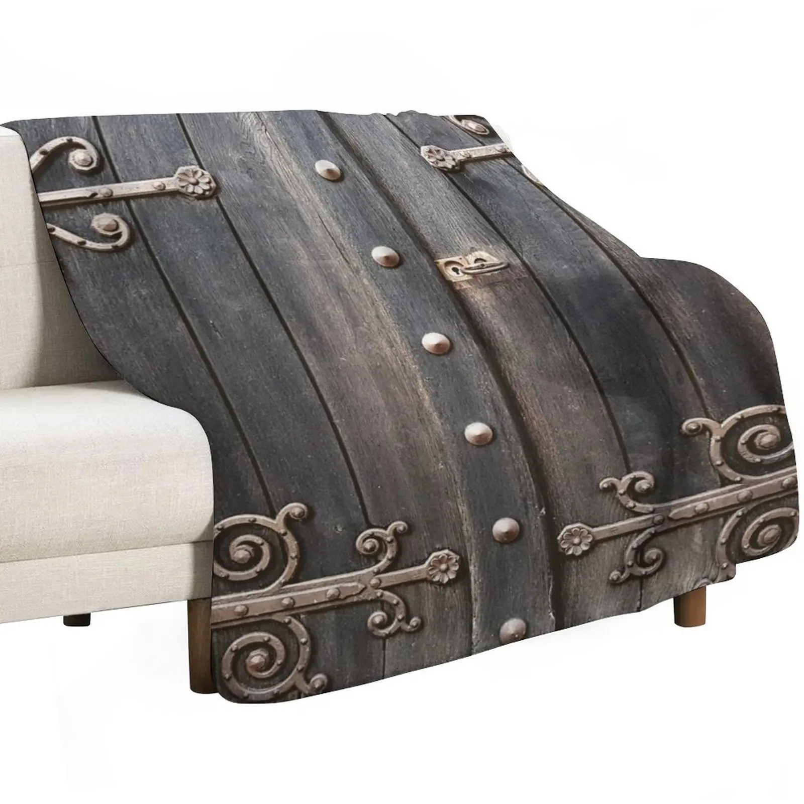 victorian steampunk antique renaissance castle old door Throw Blanket Nap Decorative Beds Flannels Beach Blankets