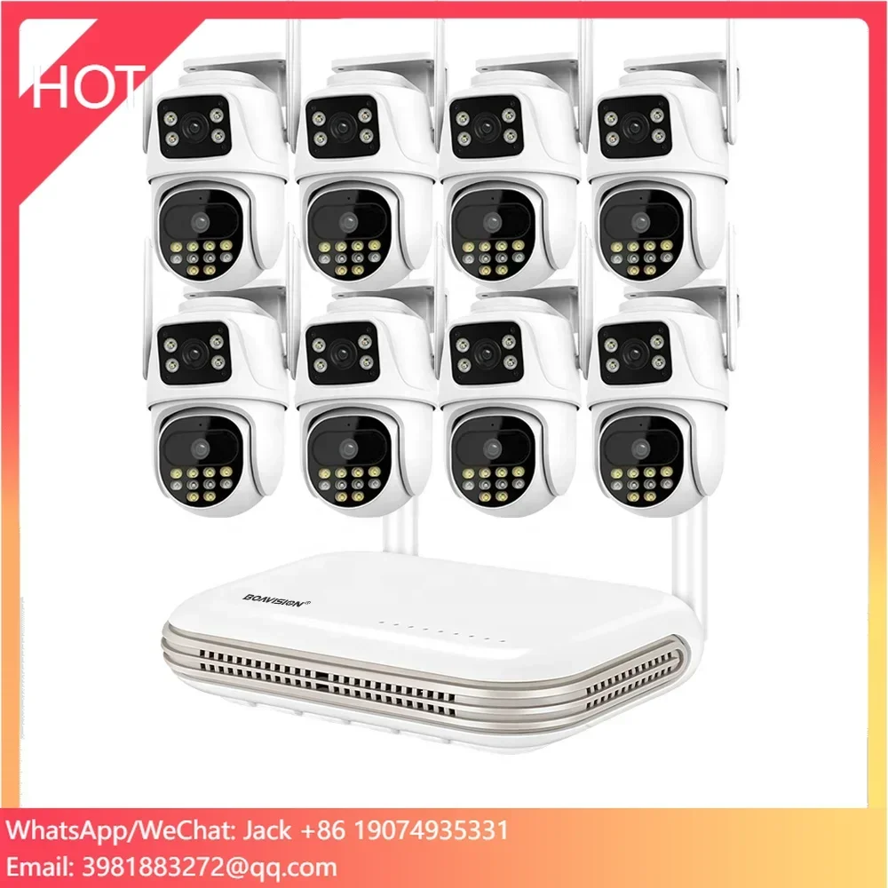 

Wireless PTZ 8MP WIFI Monitoring System Two Way Audio House Protection IP Cam NVR Kit Video Wireless Security Camera System