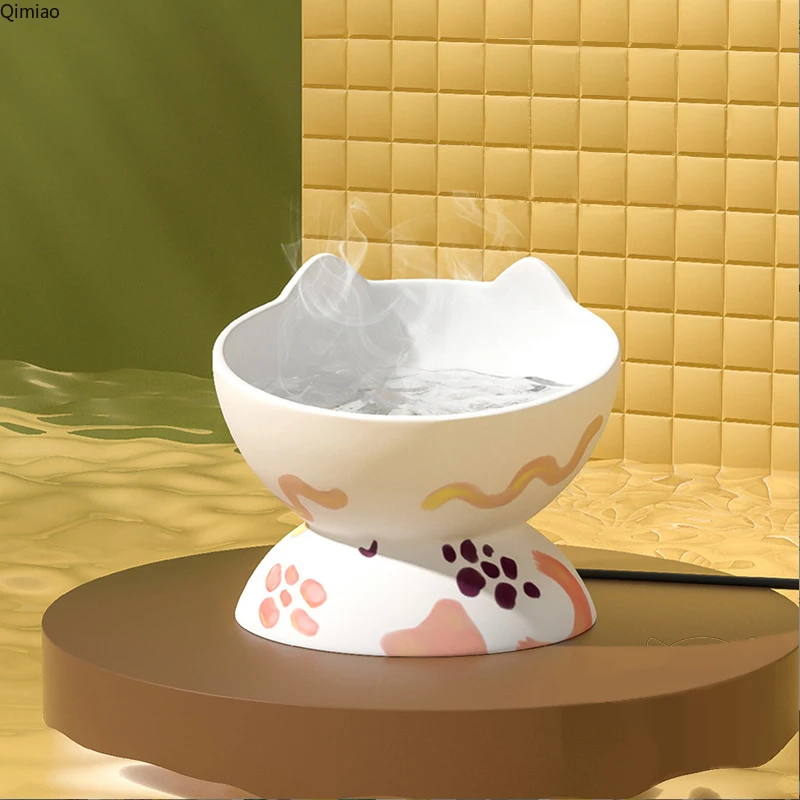 Manufacture Direct Sale OEM Ceramic Pink White Dog Bowl Custom Pet Food Water Feeder Bowl With Support For Dogs Cats