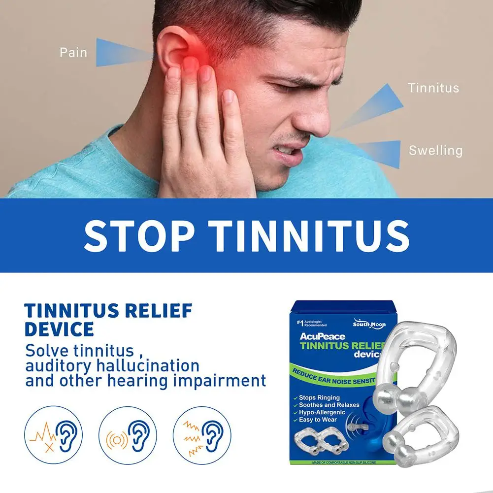 Tinnitus Relief Clip Portable Treatment Ringing Earache Pressure Earwax Clear Relief Ear Clip Hearing Discomfort Magnetic E U0n3