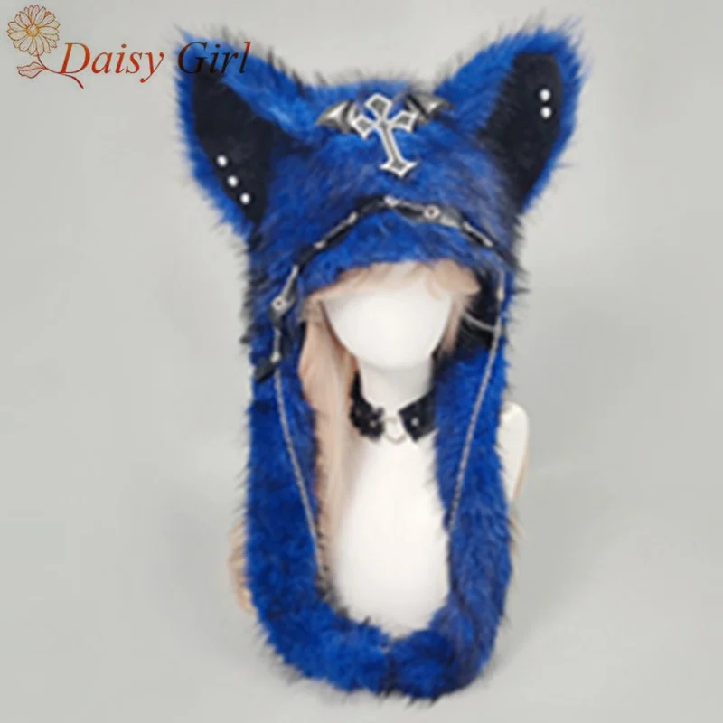 Nieuwe herfst- en winterhot girl Abby Cat Ear Hat Warme donkere gotische stijl pluche koepelhoeden