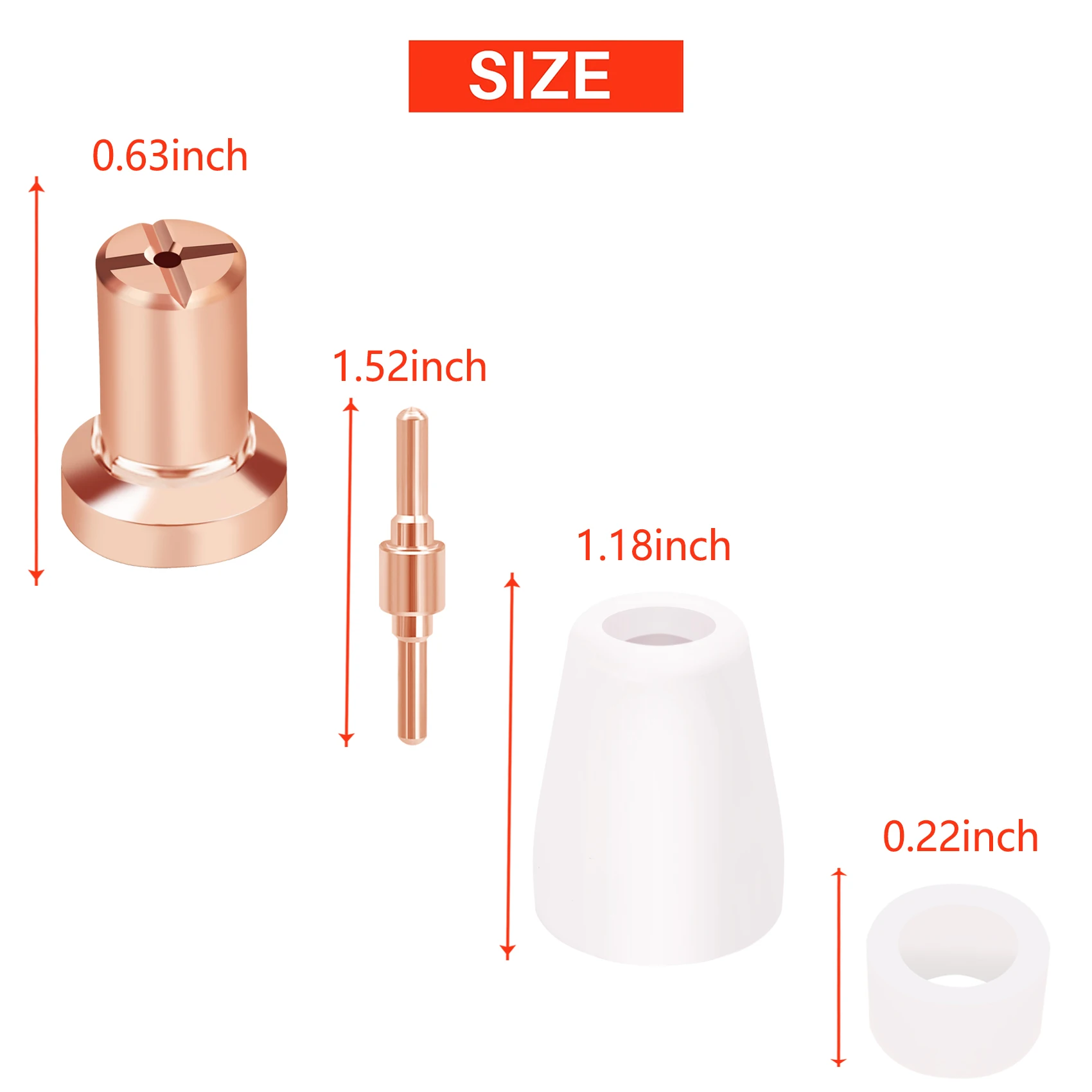

AB47-65Pcs Plasma Cutter Tip Electrodes & Nozzles Kit Consumable Accessories For PT31 30 40 50 Plasma Cutter Welding Tools