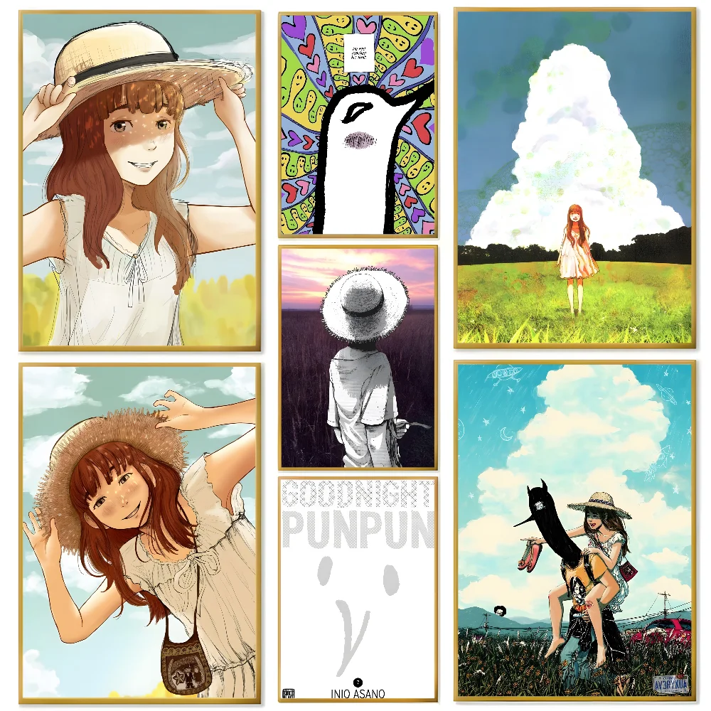 Poster Goodnight Punpun Anime Poster Home Decor HD klebrige Wand wasserdicht Zuhause Wohnzimmer Schlafzimmer Bar Dekoration