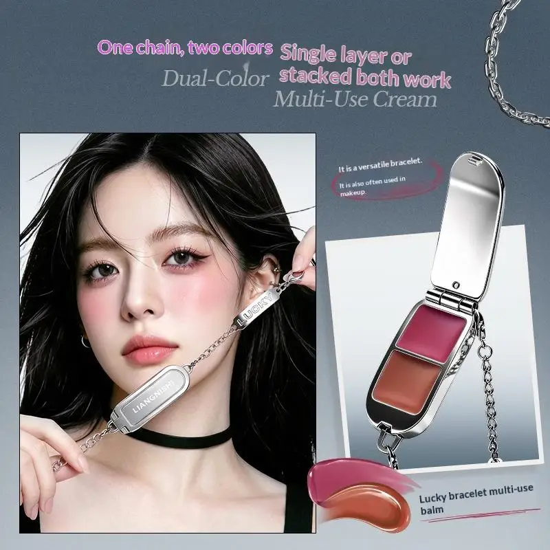 1Pcs Bracelet Style Portable Lip Gloss Set Two Color With Mirror Moisturizing Water Lip Gloss Makeup Tool
