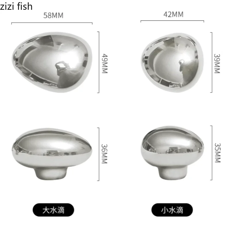 Silver Ceramic Water Droplet Hook Entrance Hanging Clothes Hooks Decorative Hooks Key Hook Wall Shelf Storage Rack Organizer