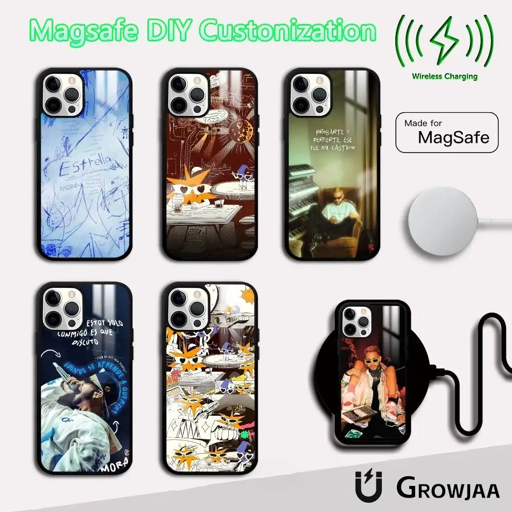 

M-Mora ESTRELLAS Singer Phone Case For IPhone 16 15 14 13 12 11 Pro Max Plus Mini Magsafe Mirror Wireless Magnetic Funda